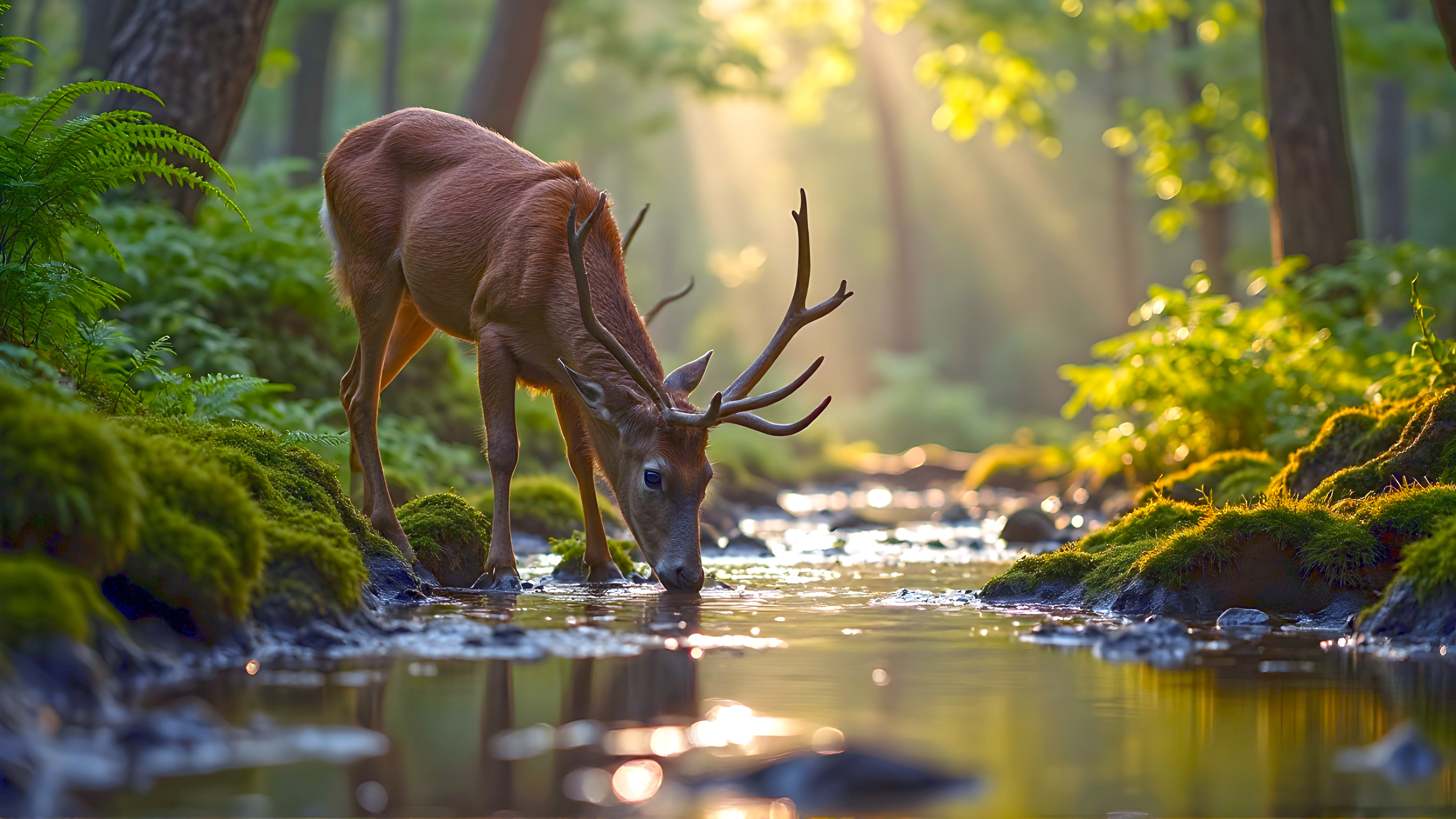 Drinking deer