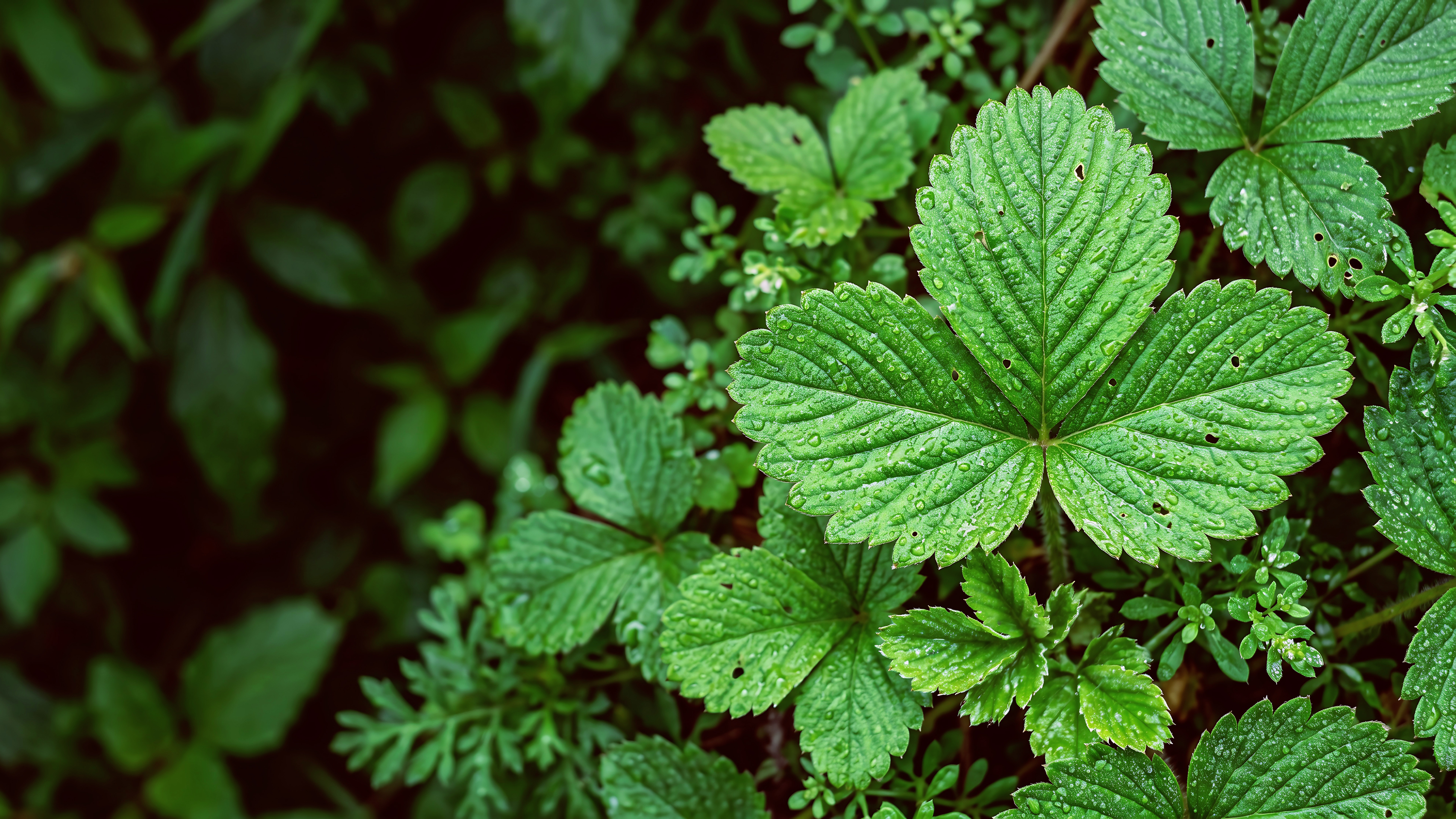 Strawberry leaves
