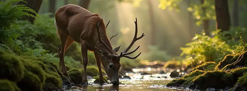 Drinking deer