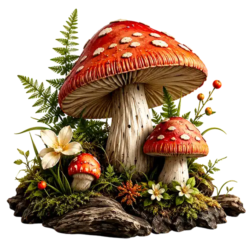 Mushrooms fantasy PNG/WEBP transparent gratuit sans fond