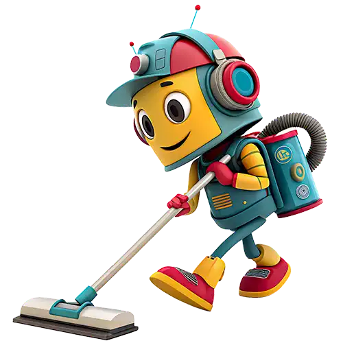 Un petit robot qui passe l'aspirateur, pratique et malin, parfait pour les thèmes de la technologie, du ménage ou de la domotique. PNG/WEBP transparent gratuit sans fond