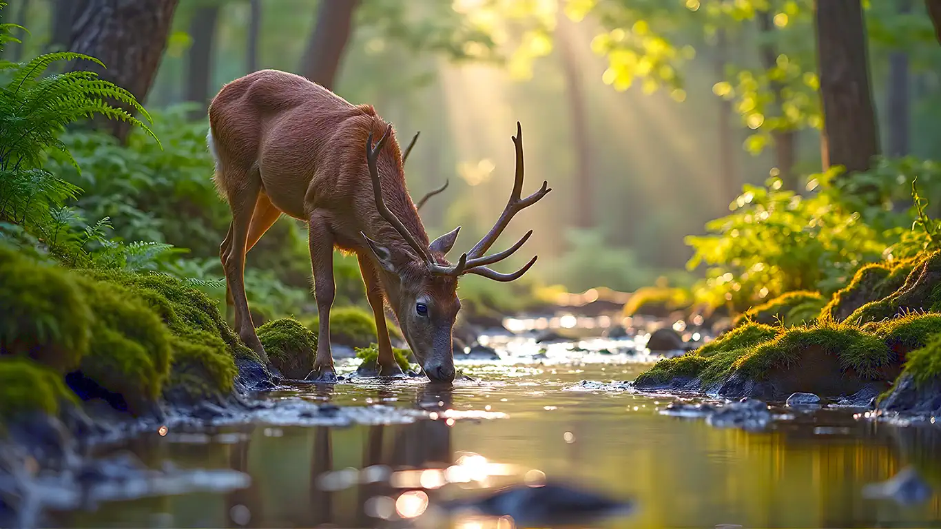 Drinking deer