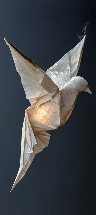 Origami bird - Wallpaper mobile 800x1200 750x1334 1080x2400 fond d'écran vertical HD 4K 8K pour smartphone Android iPhone téléchargement gratuit haute qualité Amigos3D