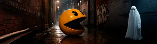 Pacman and ghost wallpaper ultrawide 3440x1440 4K 8K fond écran ultra wide