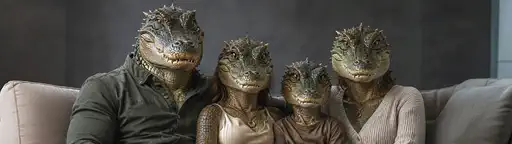 Waligator family - Wallpaper ultrawide 3440x1440 5120x1440 7680x2160 4K 8K fond d'écran panoramique 21:9 32:9 pour PC gaming téléchargement gratuit haute qualité Amigos3D